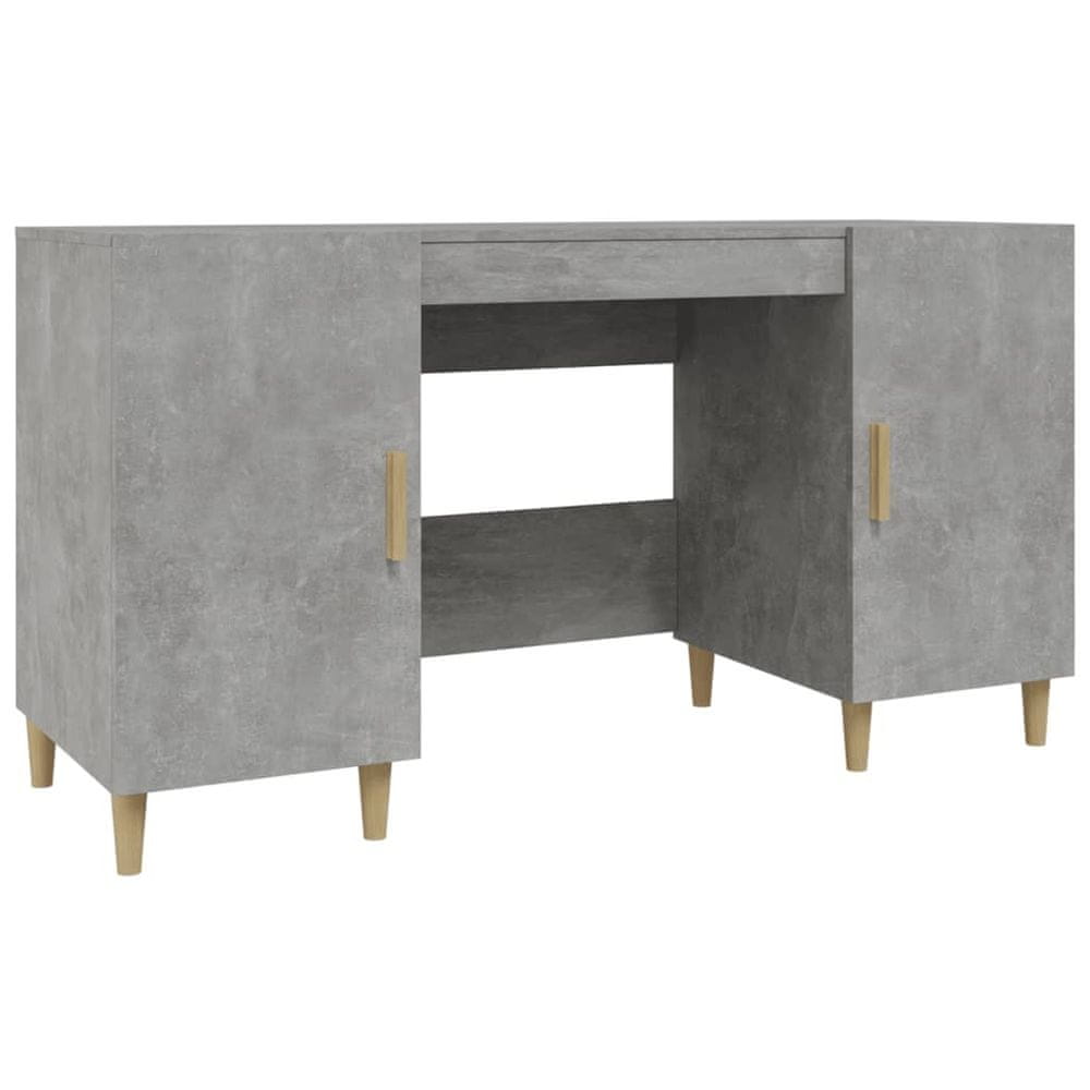 Vidaxl Stôl betónovo sivý 140x50x75 cm spracované drevo
